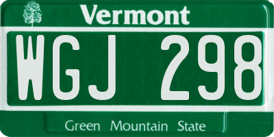 VT license plate WGJ298