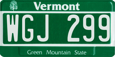 VT license plate WGJ299