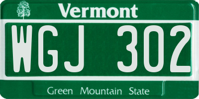 VT license plate WGJ302