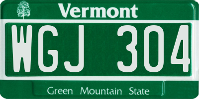 VT license plate WGJ304