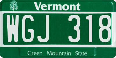VT license plate WGJ318