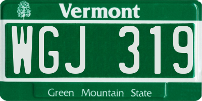 VT license plate WGJ319