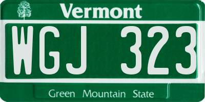 VT license plate WGJ323