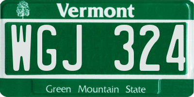 VT license plate WGJ324