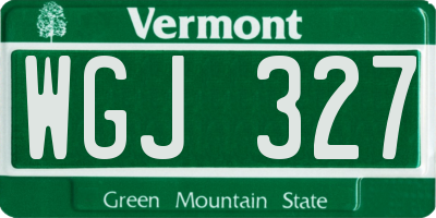 VT license plate WGJ327