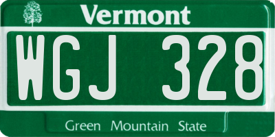 VT license plate WGJ328