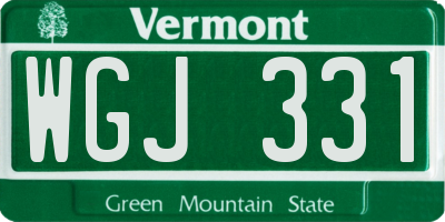 VT license plate WGJ331