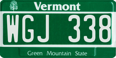 VT license plate WGJ338