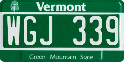 VT license plate WGJ339