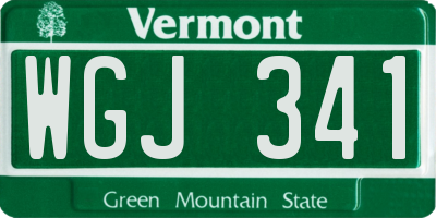 VT license plate WGJ341
