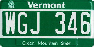 VT license plate WGJ346