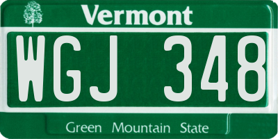 VT license plate WGJ348