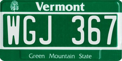 VT license plate WGJ367