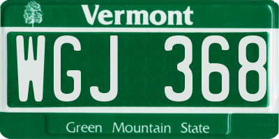 VT license plate WGJ368
