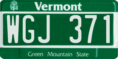 VT license plate WGJ371