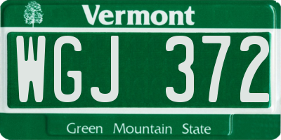 VT license plate WGJ372