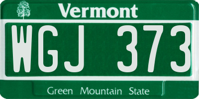 VT license plate WGJ373