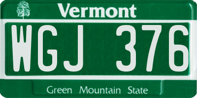 VT license plate WGJ376