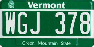 VT license plate WGJ378