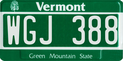 VT license plate WGJ388