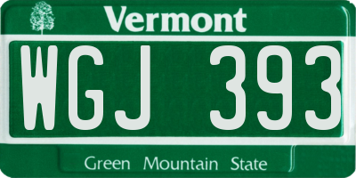 VT license plate WGJ393