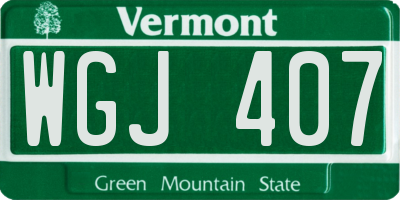 VT license plate WGJ407