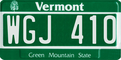 VT license plate WGJ410
