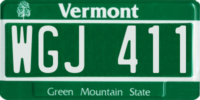 VT license plate WGJ411