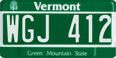 VT license plate WGJ412