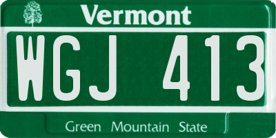 VT license plate WGJ413