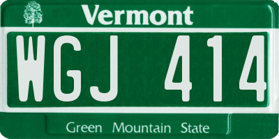 VT license plate WGJ414