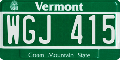 VT license plate WGJ415