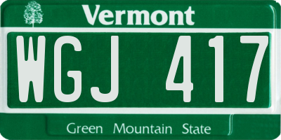 VT license plate WGJ417