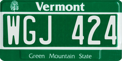 VT license plate WGJ424