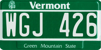 VT license plate WGJ426