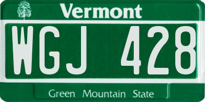 VT license plate WGJ428