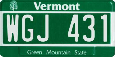 VT license plate WGJ431