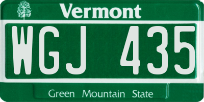VT license plate WGJ435