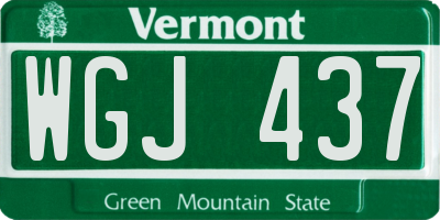VT license plate WGJ437