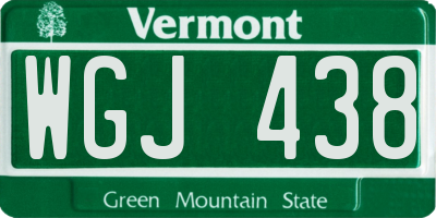 VT license plate WGJ438