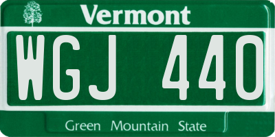VT license plate WGJ440