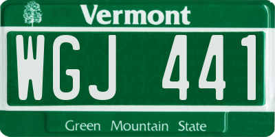 VT license plate WGJ441