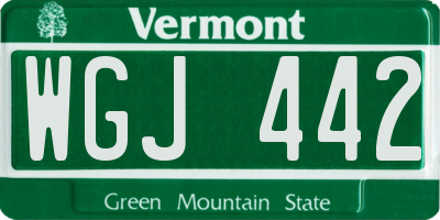 VT license plate WGJ442