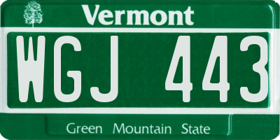 VT license plate WGJ443