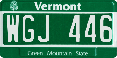 VT license plate WGJ446
