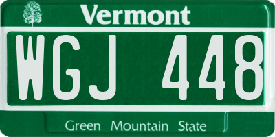 VT license plate WGJ448