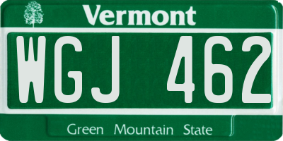 VT license plate WGJ462
