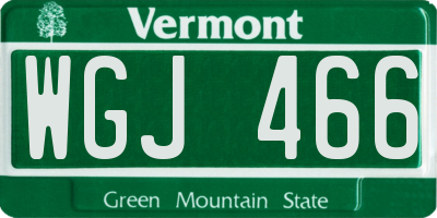 VT license plate WGJ466