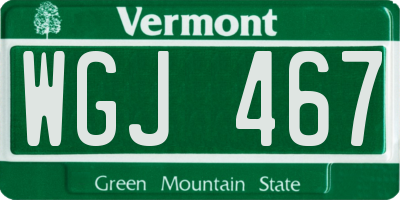 VT license plate WGJ467