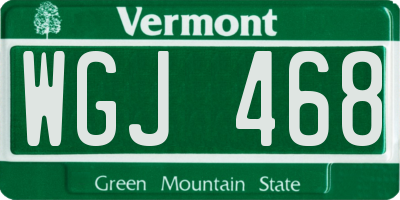 VT license plate WGJ468